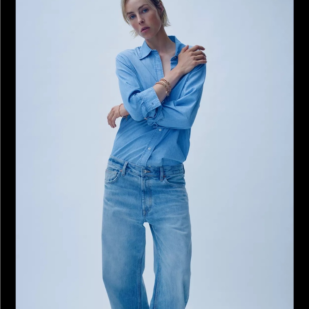 Nwt classic denim Zara shirt w tags sz S